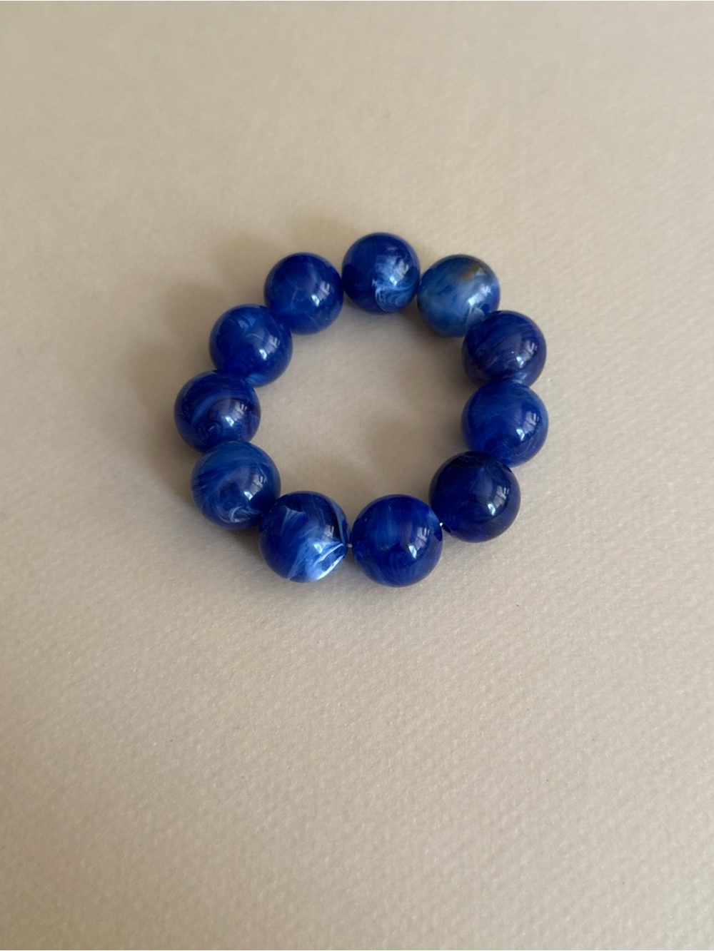 Blue Bead Stretch Bracelet N2326 - Picture 3 of 3